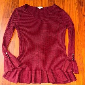 Cato Women’s Maroon Long Sleeve Blouse Size Large